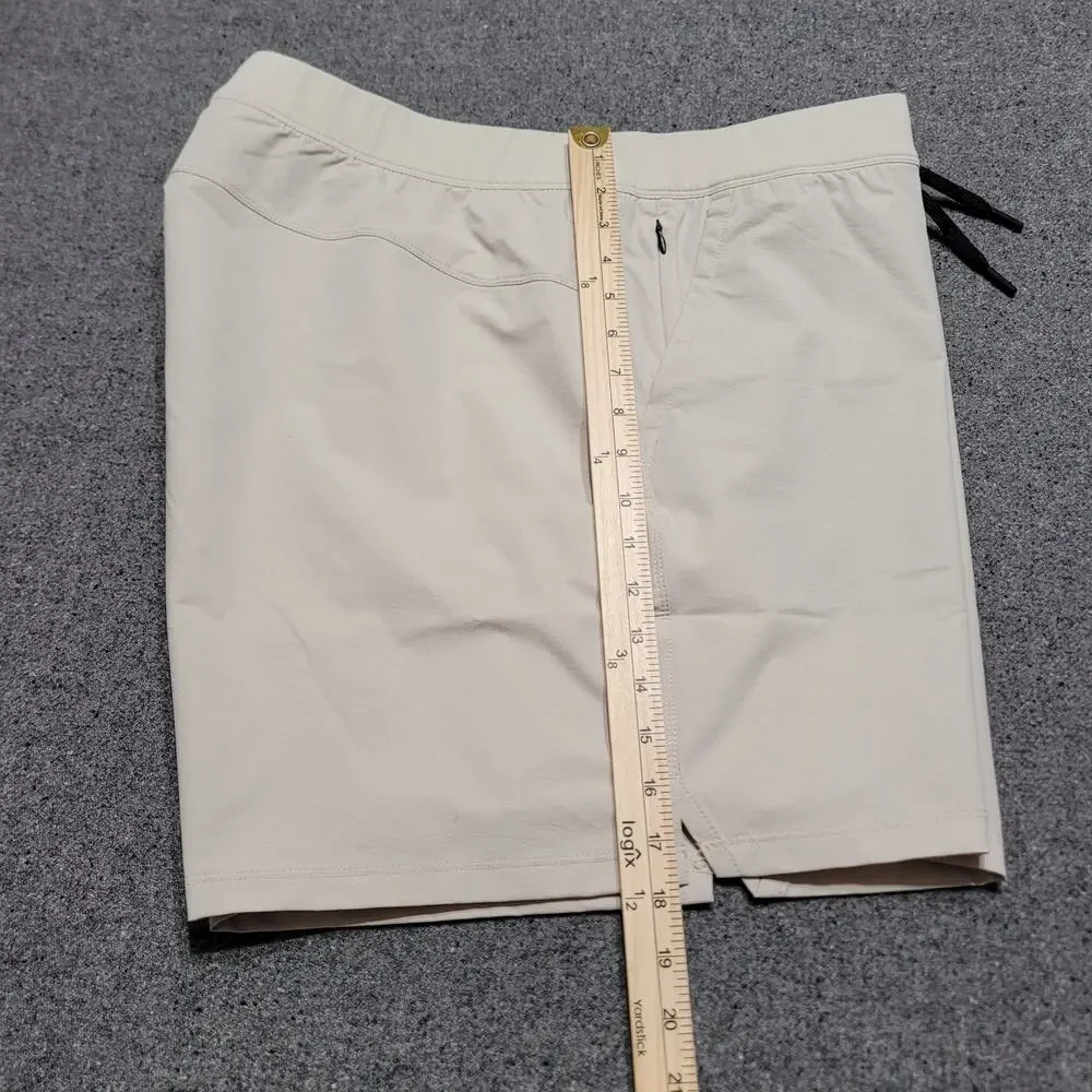 Public Rec Shorts Mens 42 Khaki Flex Casual Performance Stretch Elastic Waist 6